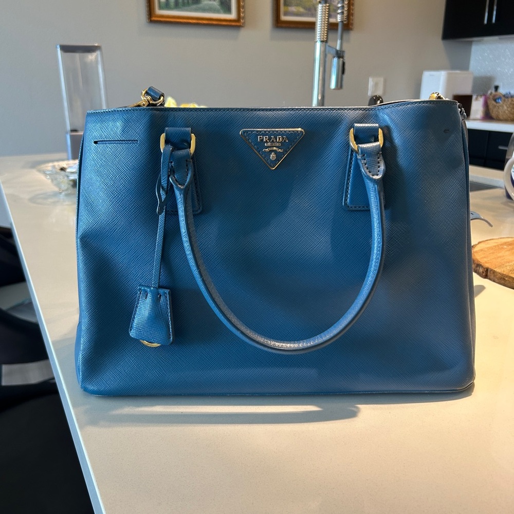 Prada Teal Leather Tote